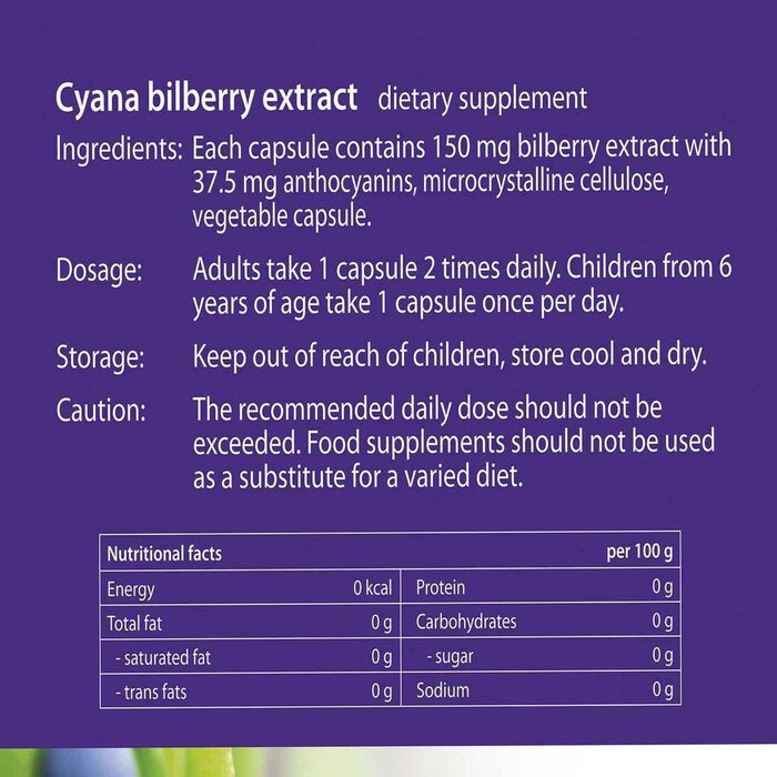 aXimed Cyana Bilberry Extract 60 capsulesProduct Thumbnail