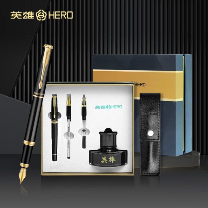 Hero HERO 7056 Fountain Pen Set (Black) Fixed Size