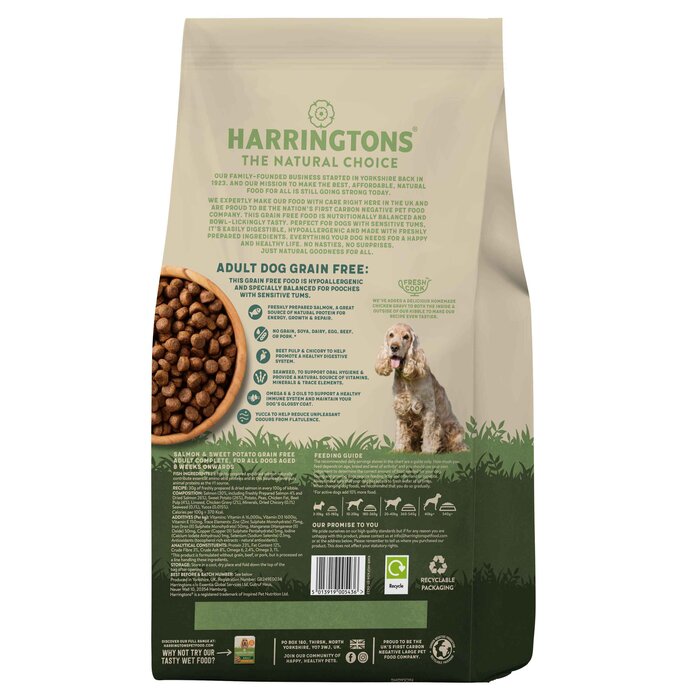 Harringtons Grain Free Adult Dog Salmon & Sweet Potato 4KG 4KG Food