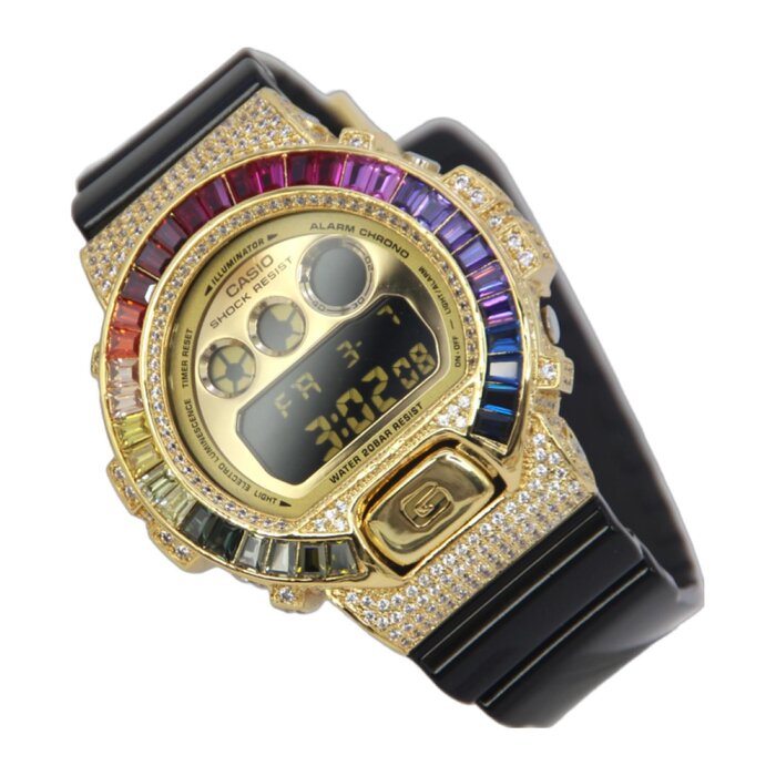 Casio DW-6900CB-1A G-Shock Custom Watch, Gold rainbow Fixed Size