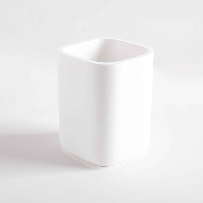 INFINITE PUZZLE BOX Cotton Swab Cup, Matt White L70 D70 H96mm Beauty