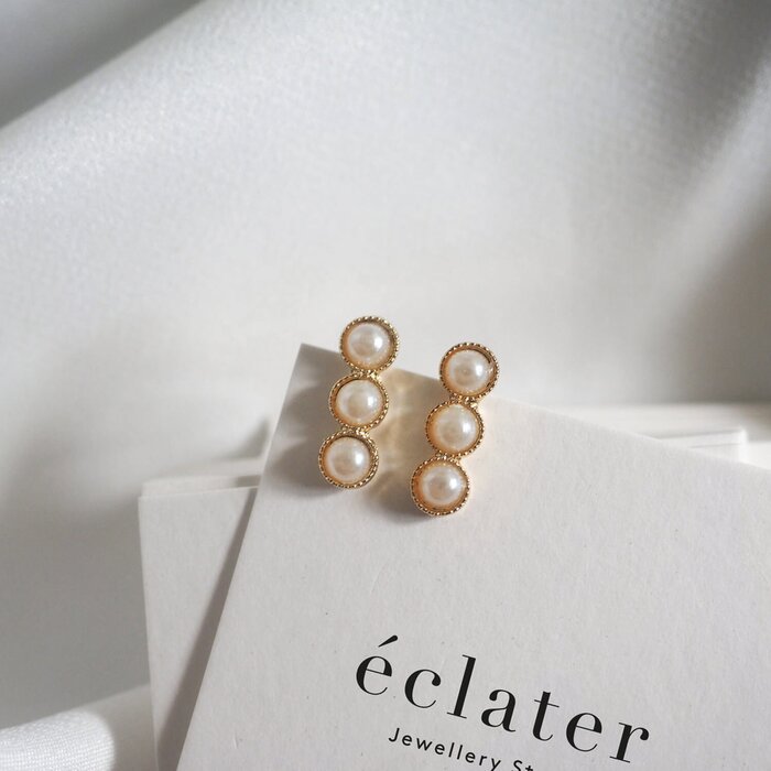 eclater jewellery - Jael Pearls Style Earrings Gold - 1.5 x 0