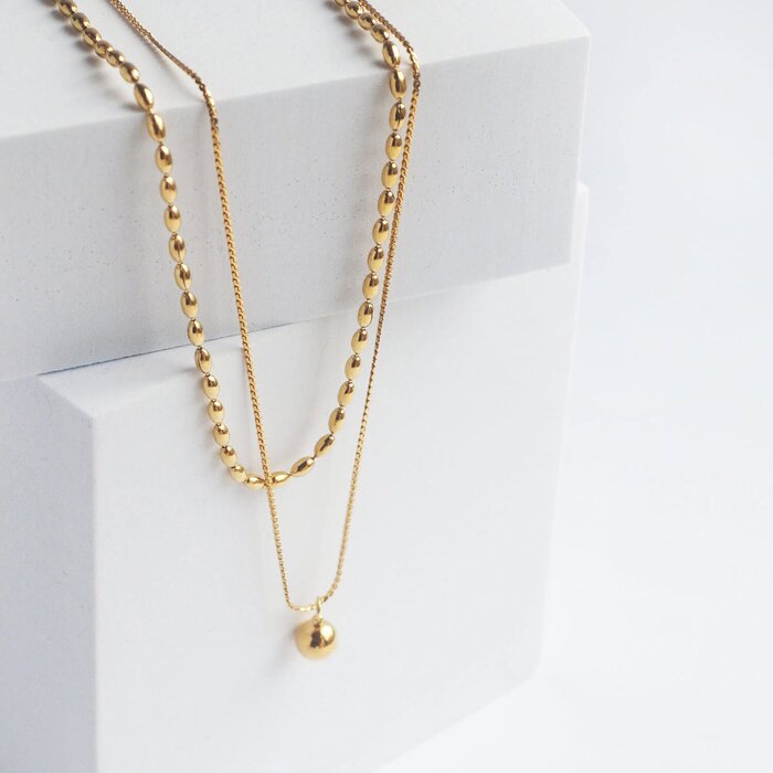 Ella Shea Heart Pearl Chain Necklace at Dry Goods