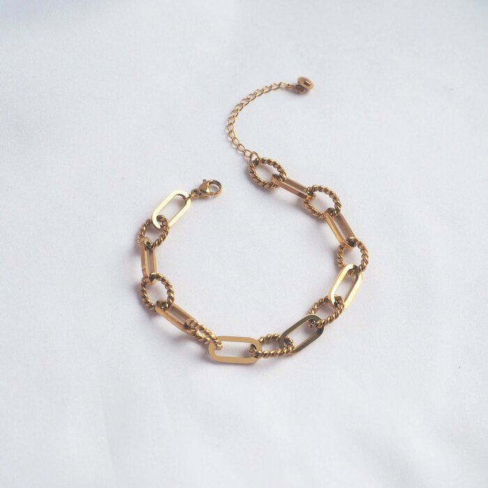 Amaya Gold Triple Chain Bracelet, Stainless Steel