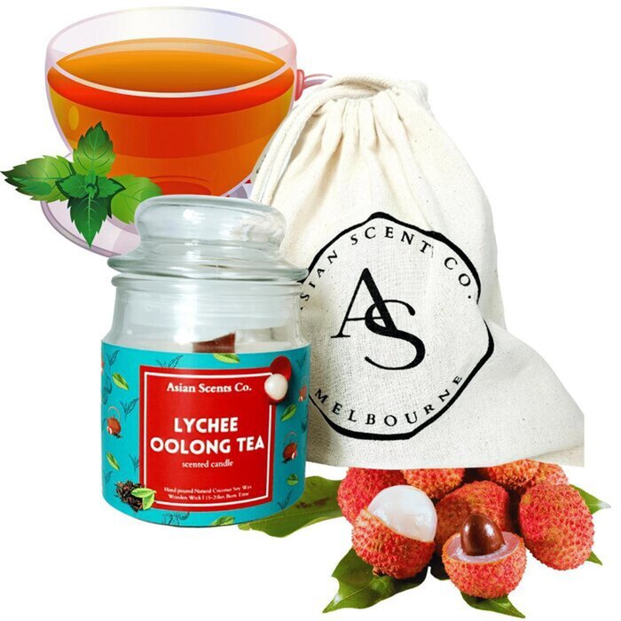 Asian Scents Co. Lychee Oolong Tea Scented Candle (Travel Candles