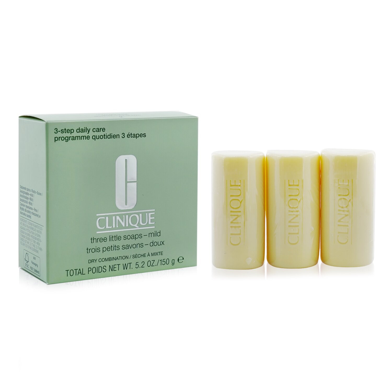 Clinique 3 Little Soap - Katamtaman 3x50g