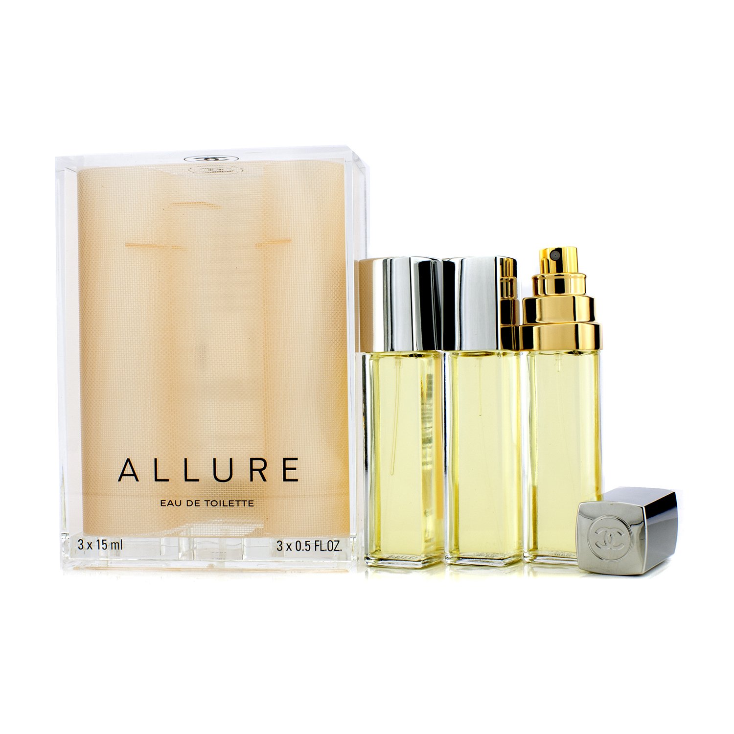 Chanel Allure Eau De Toilette Purse Spray And 2 Refills 3x15ml 0.5oz Strawberrynet USA