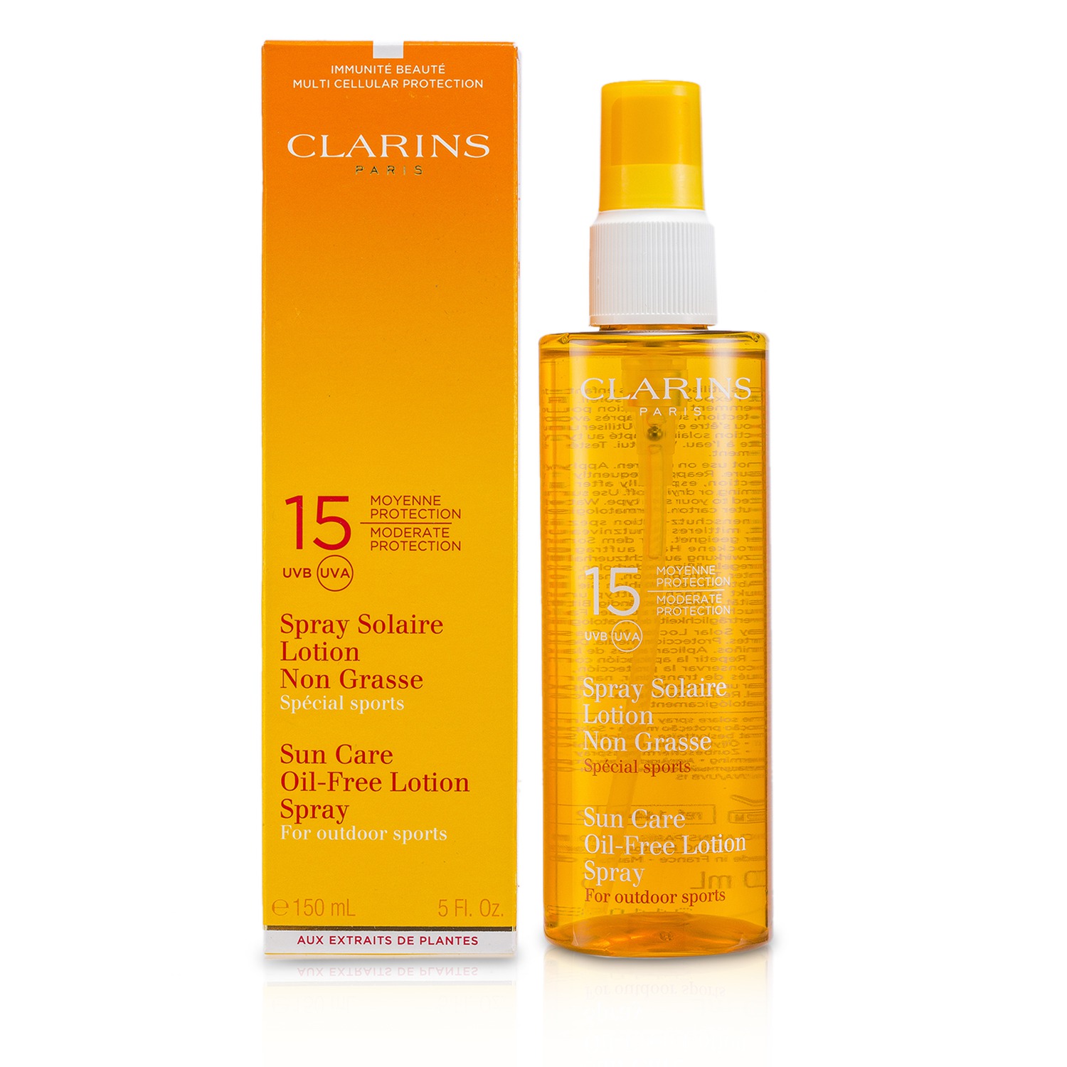 Clarins Sun Care Spray Oil-Free Lotion Progressive Tanning SPF 15 - For Outdoor Sports 150ml/5.1oz