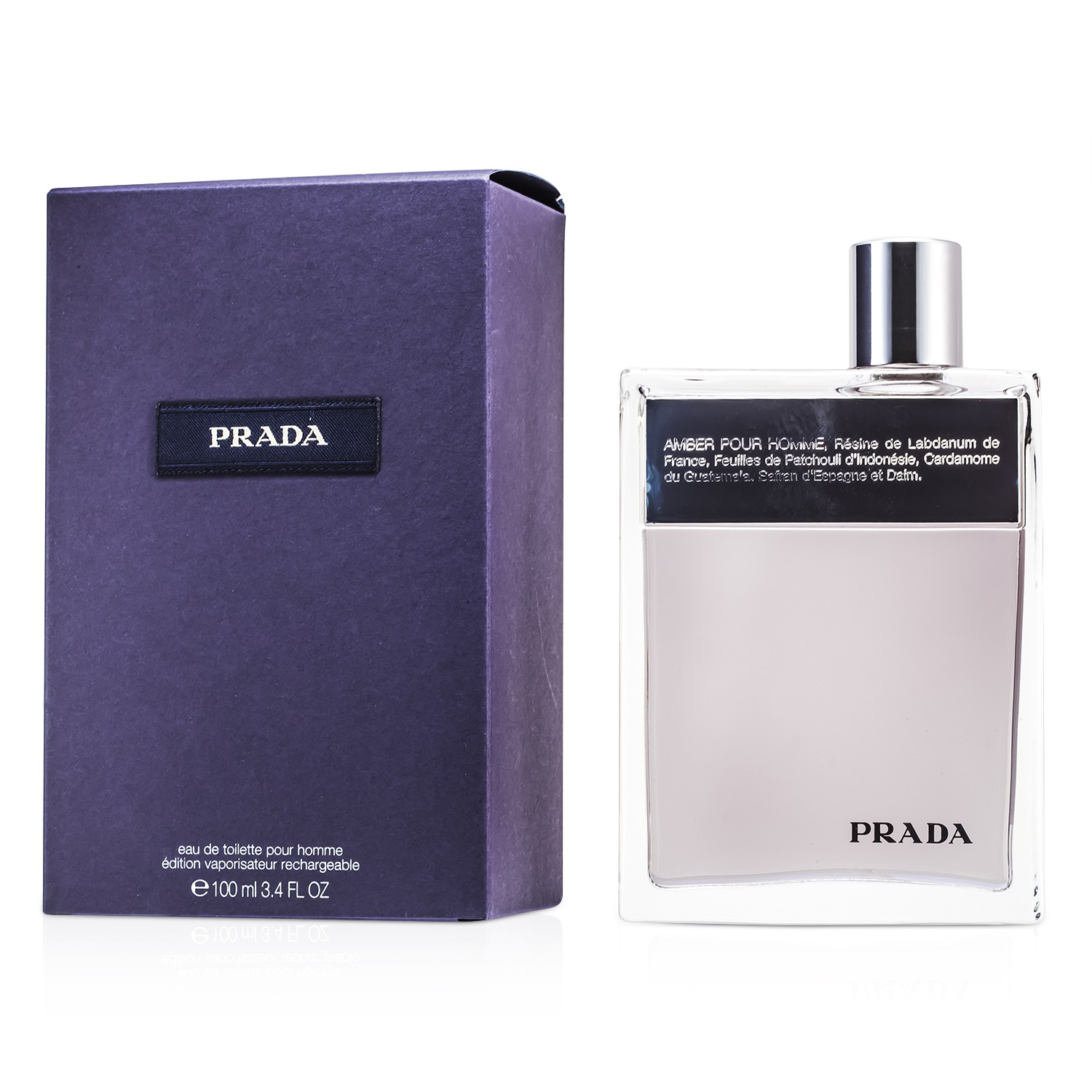 Prada Amber Pour Homme Eau De Toilette Deluxe Refillable Spray 100ml/3.4oz