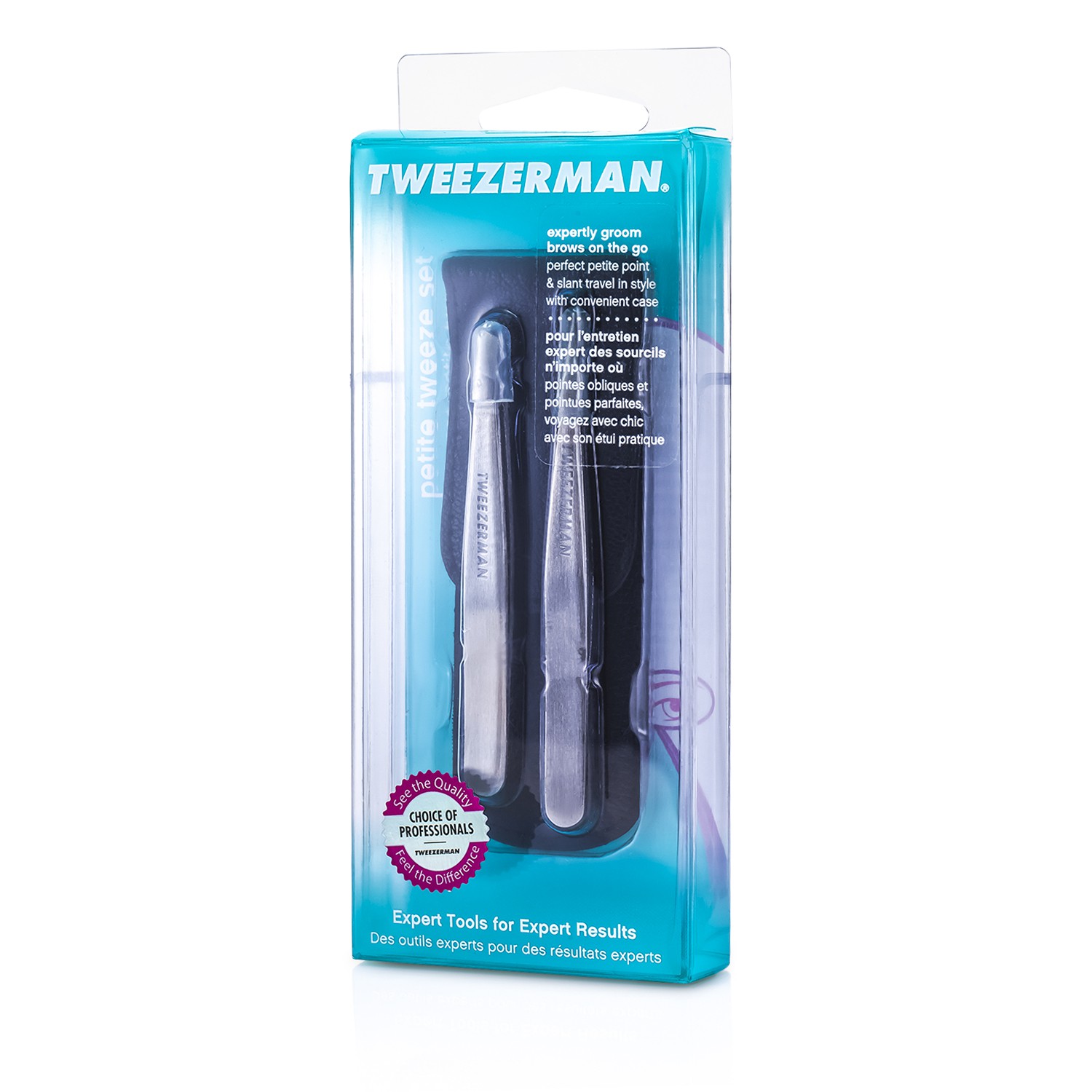 Tweezerman Petite Tweeze Набор: Скошенный Пинцет + Точечный Пинцет 2pcs