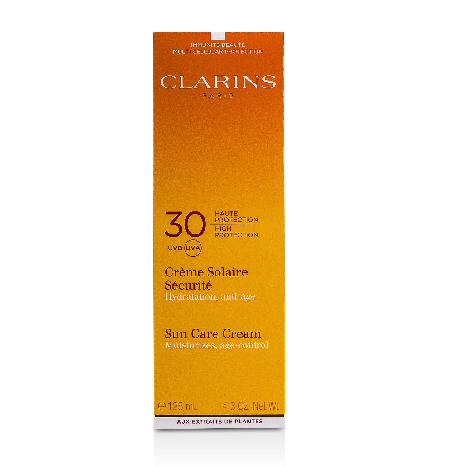 Clarins მზისგან დამცავი კრემი მაღალი დაცვა SPF 30 (მზისადმი მგრძნობიარე კანისთვის) 125ml/4.4oz