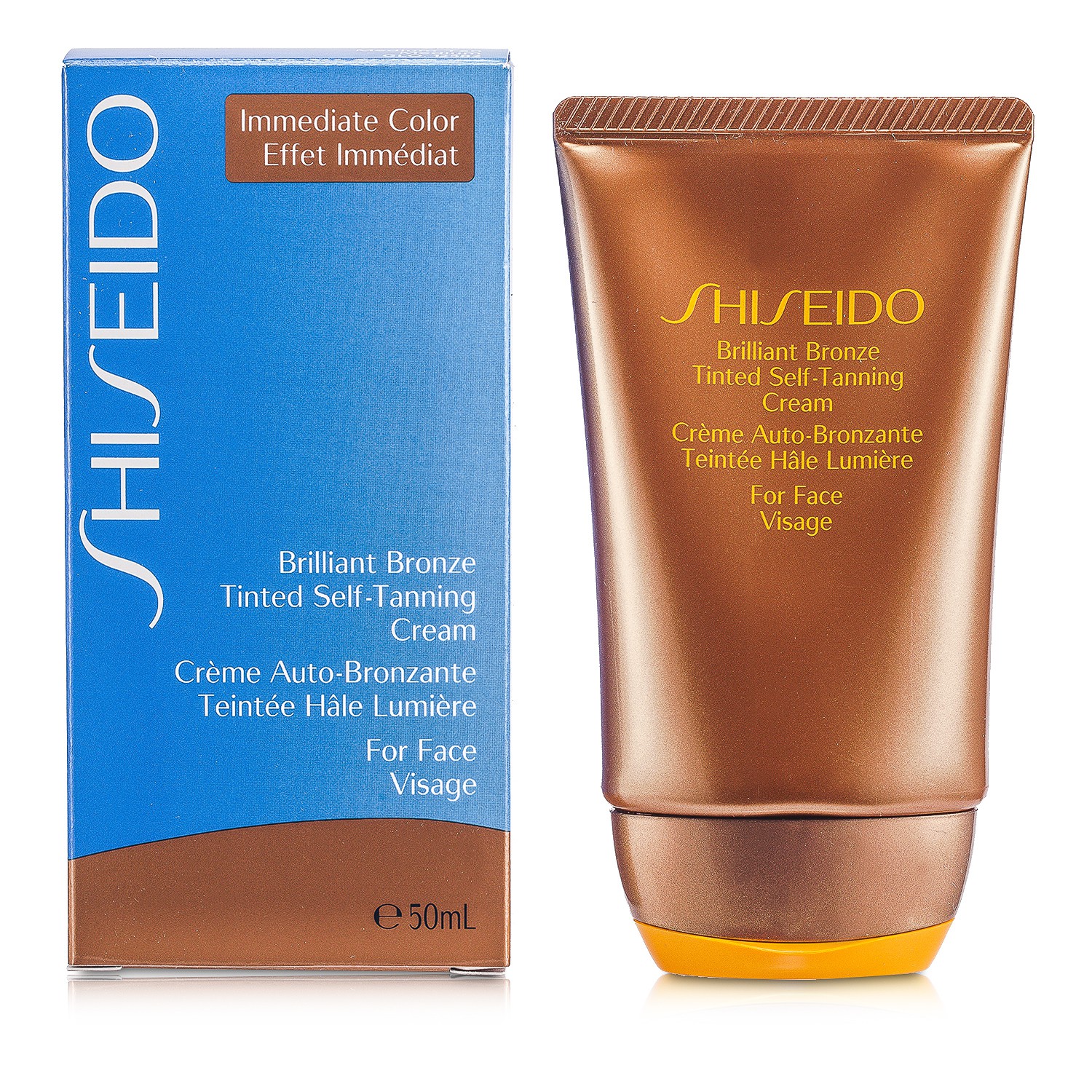 Shiseido Brilliant Bronze Tinted Self-Tanning Krim - Penyamakan Kulit Sederhana ( Untuk Muka ) 50ml/1.8oz