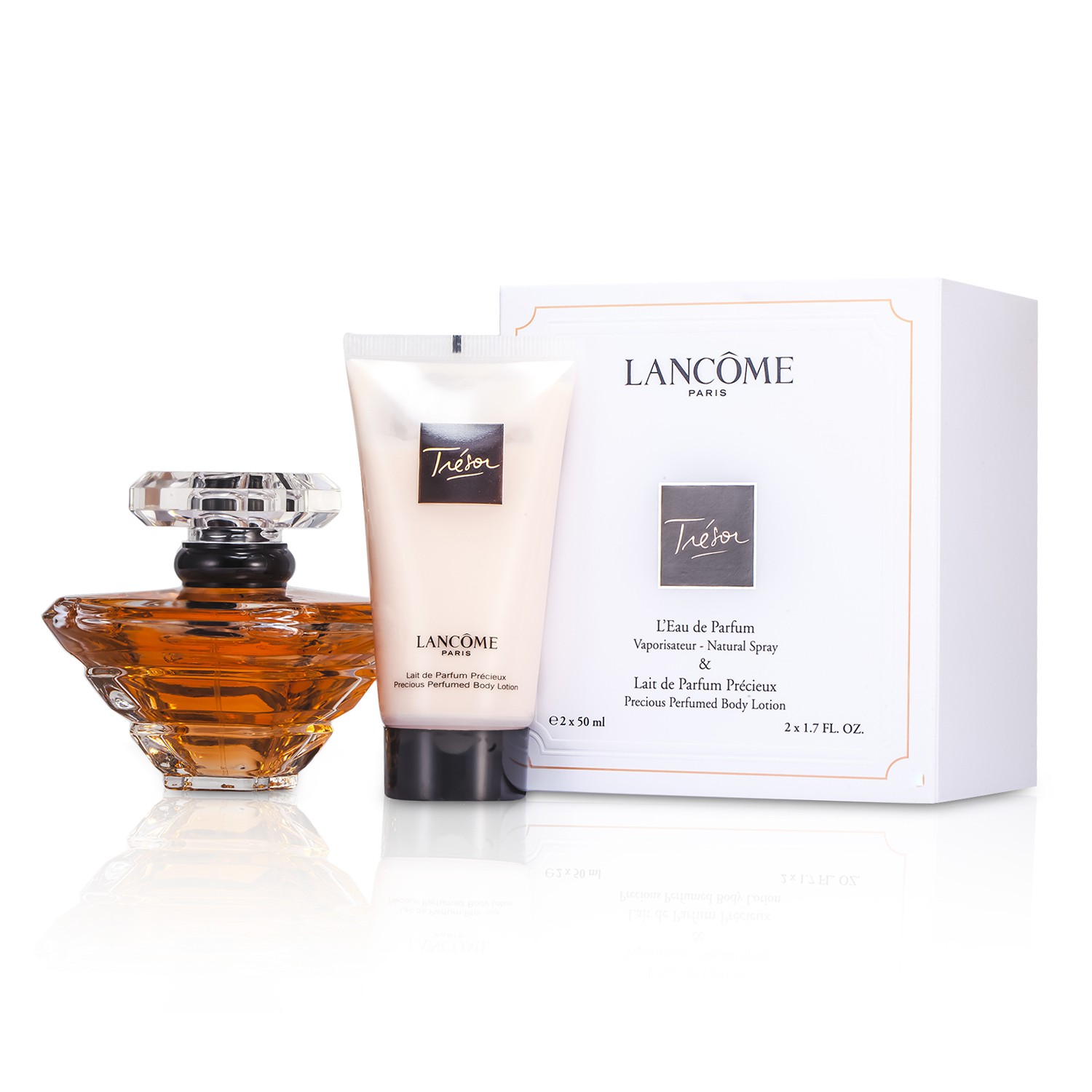 Lancome Tresor مجموعة : لو دو برفام سبراي 50مل/1.7أوقية + لوشن الجسم 50مل/1.7أوقية 2pcs