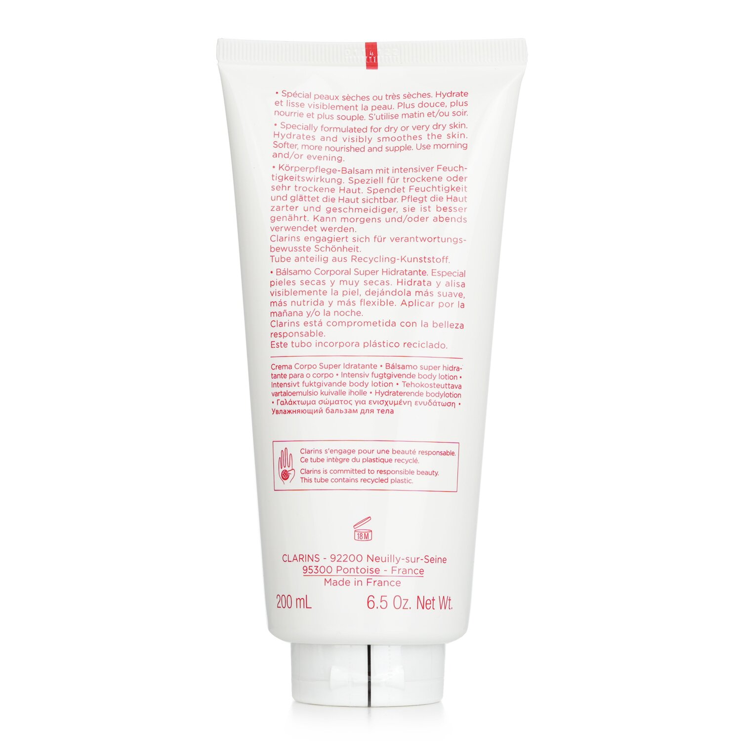 Clarins Moisture ( Pelembap ) Rich Losion Body (Badan)dengan Shea Butter ( Kulit Jenis Kering ) 200ml/7oz