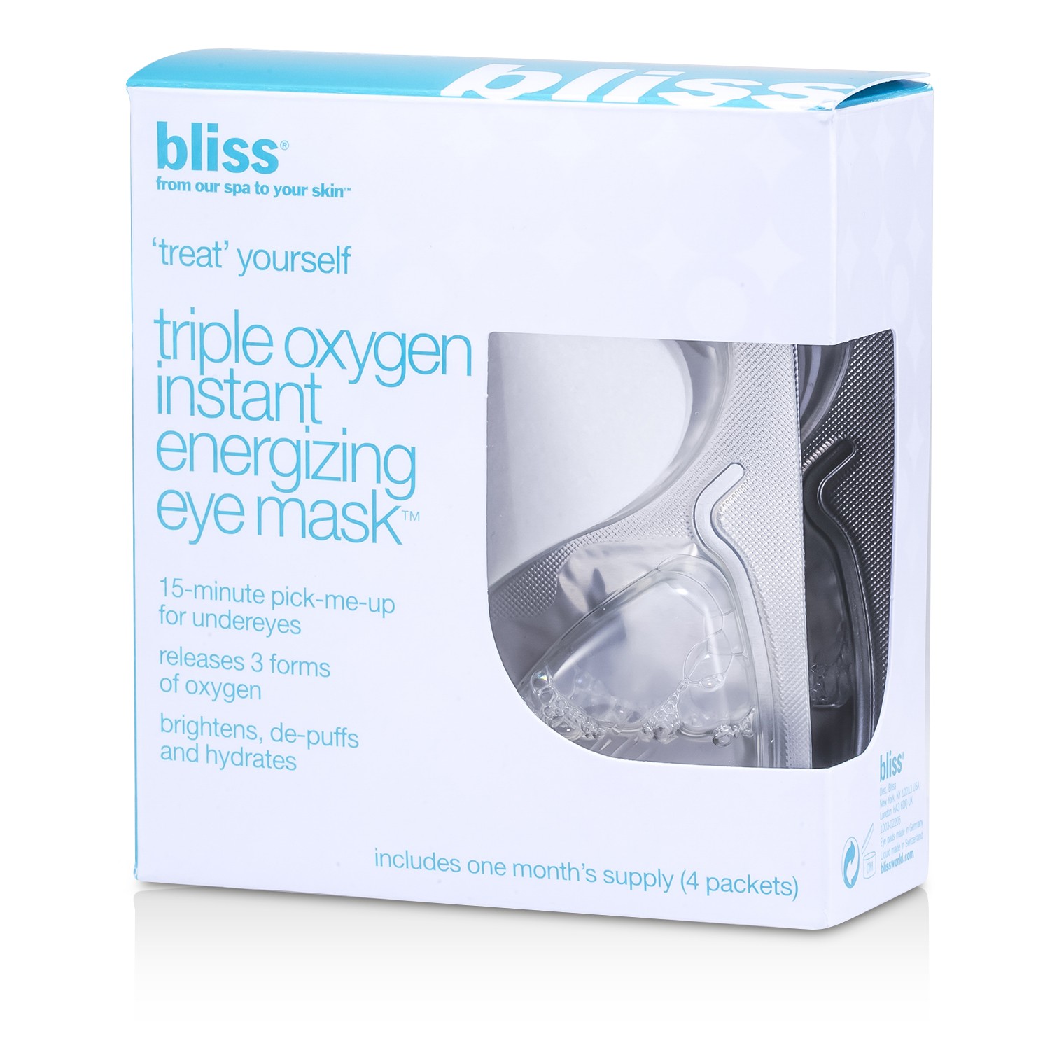 Bliss Máscara p/ os olhos Triple Oxygen Instant Energizante 4packets