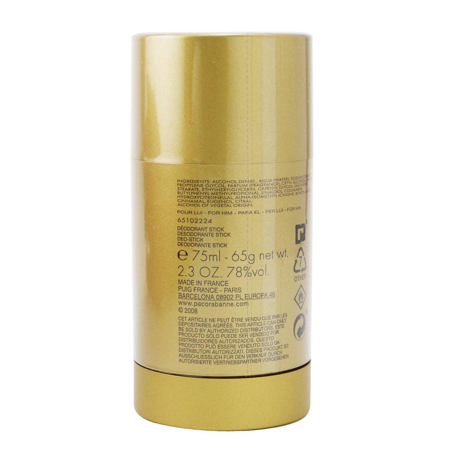 Paco Rabanne One Million Deodorant Solid 75ml/2.2oz