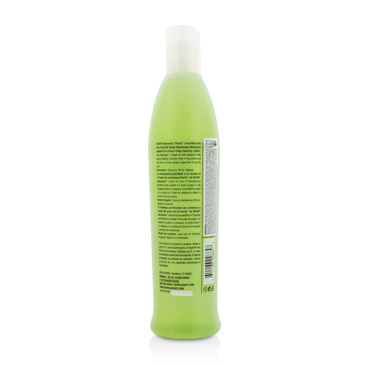 Rusk Shampoo Sensories Purify Cucurbita and Tea Tree Oil Deep Cleansing 400ml/13.5oz