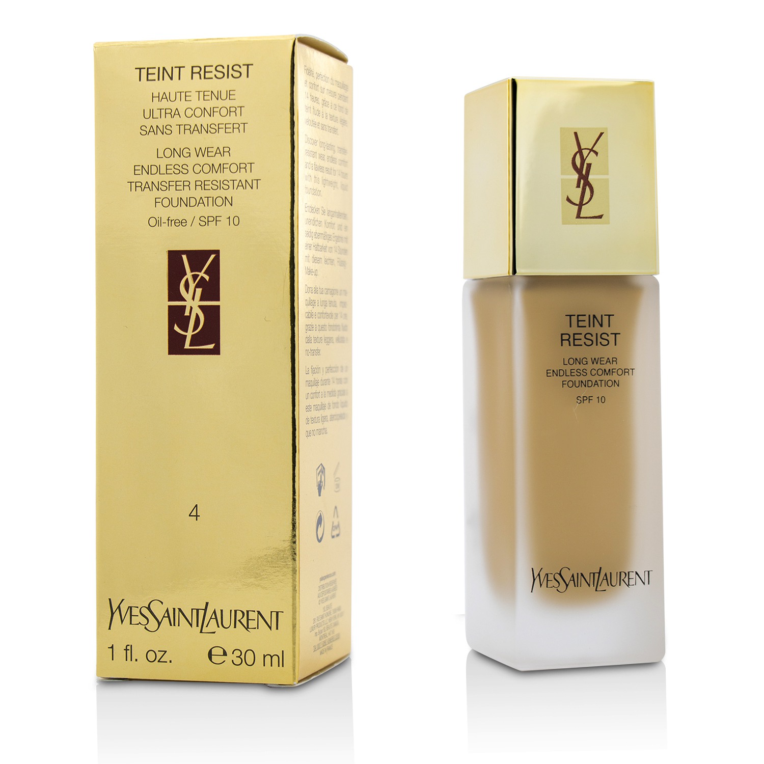 Yves Saint Laurent Teint Resist أساس يدوم طويلاً للحفاظ على لون البشرة (SPF10) (خال من الزيت) 30ml/1oz