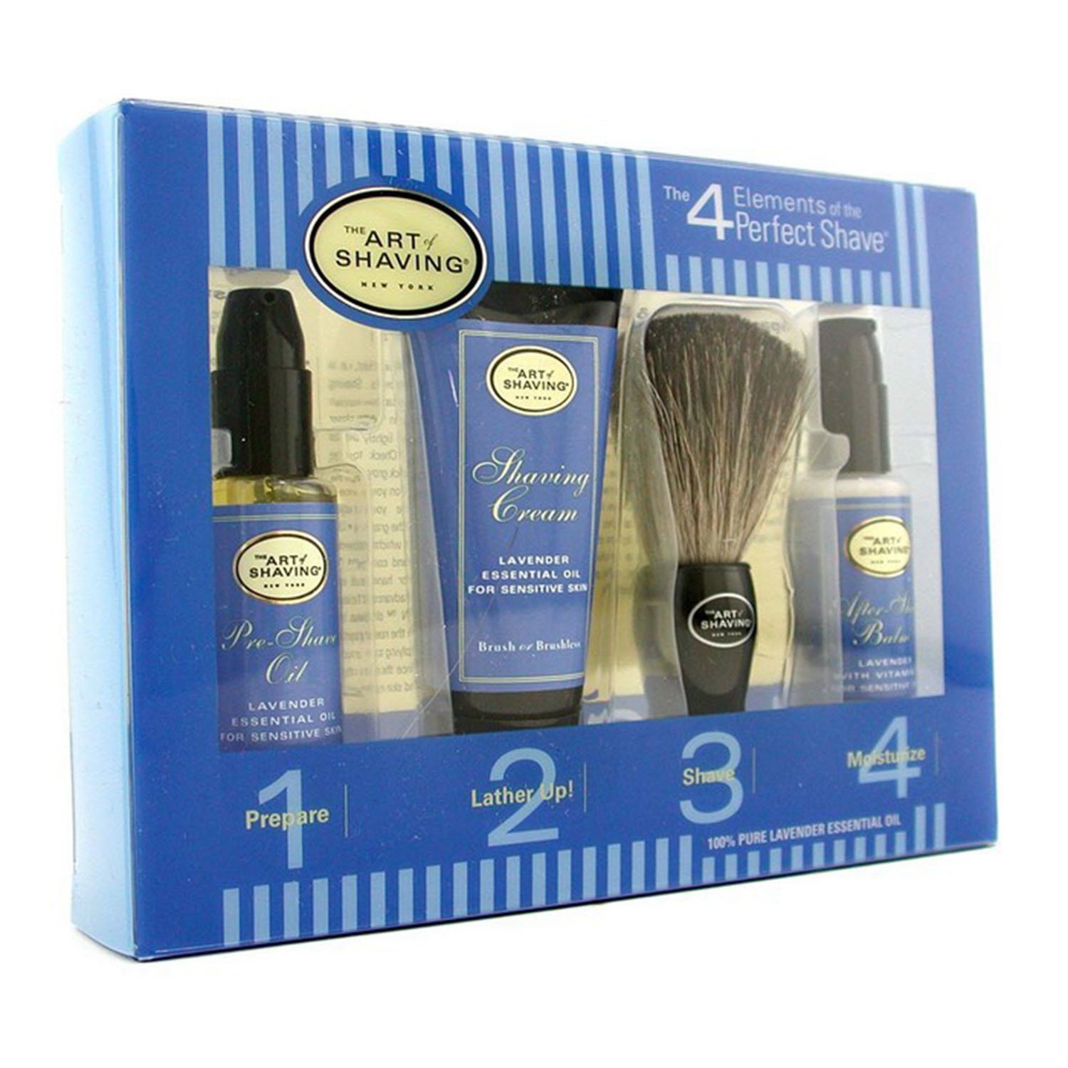 The Art Of Shaving Starter Kit - Lavender: Pre Shave Oil + Shaving Cream + Brush + After Shave Balm 4pcs