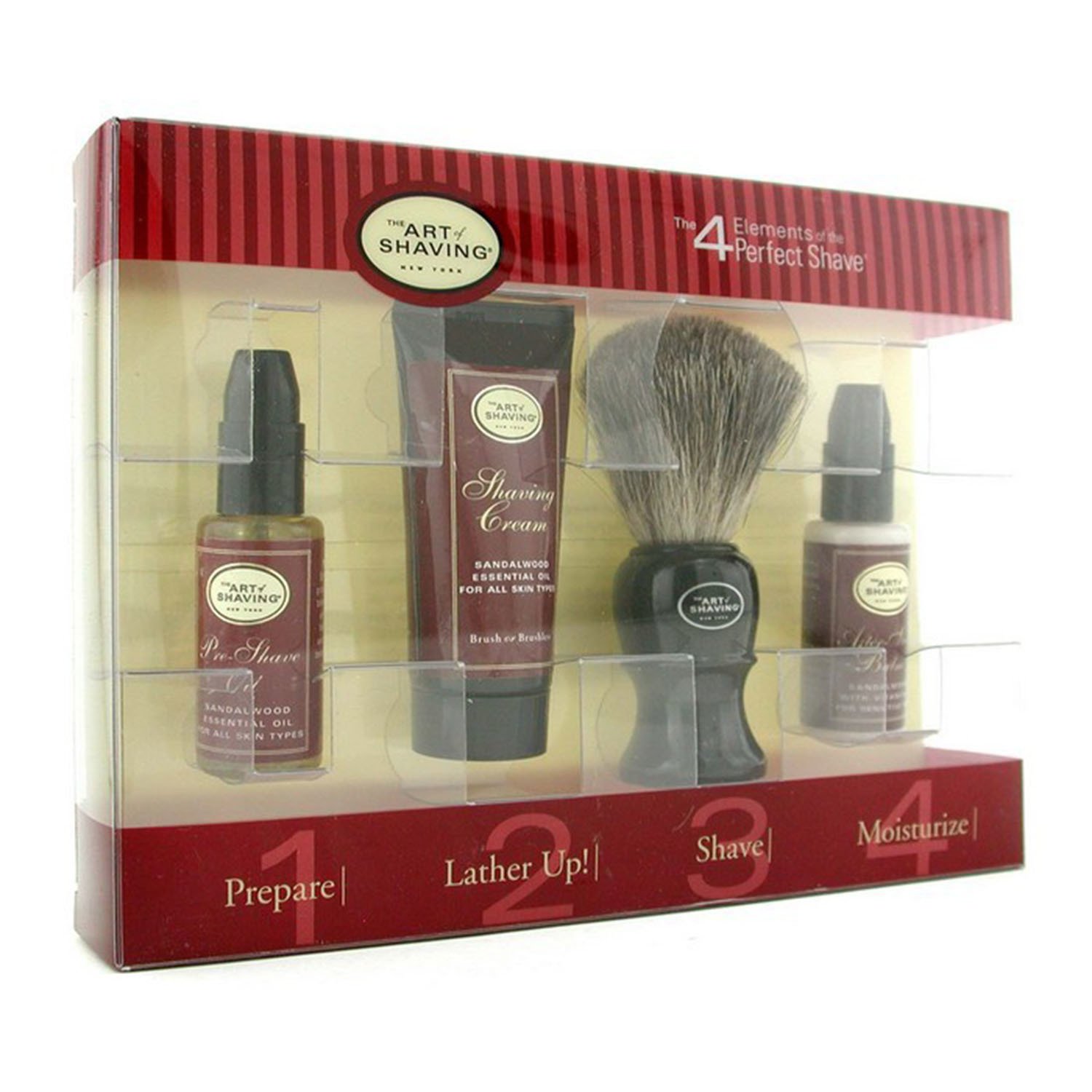 The Art Of Shaving Starter Kit - Sandalwood: Aceite Pre-Afeitado + Crema Afeitado + Brocha + Bálsamo After Shave 4pcs