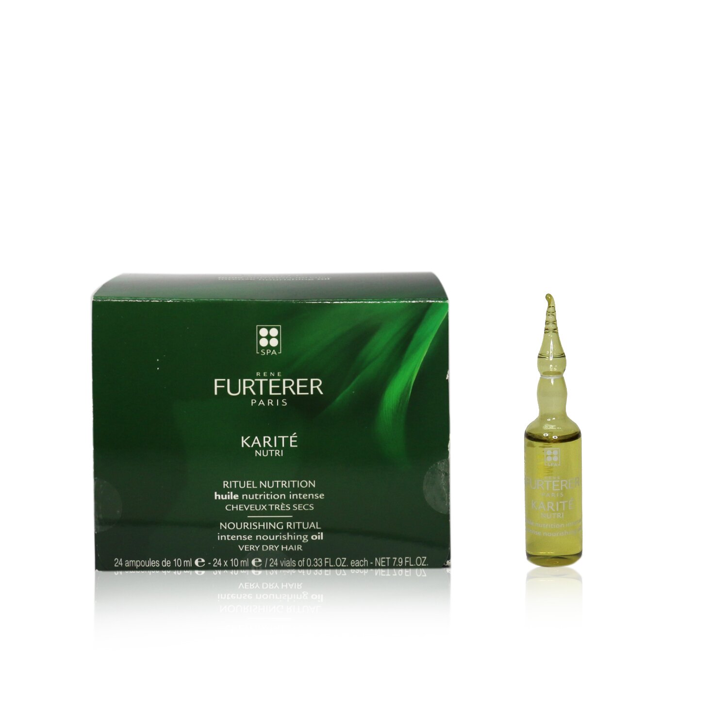 Rene Furterer زيت مغذي مكثف Karite Nutri - للشعر الجاف جداً (علبة متضررة قليلاً) 24x10ml/0.33oz