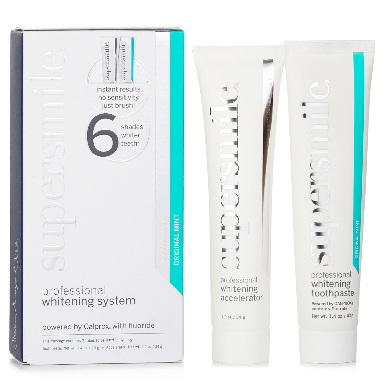 Supersmile Professional Whitening System: Toothpaste 40g/1.4oz + Accelerator 34g/1.2oz 2pcs