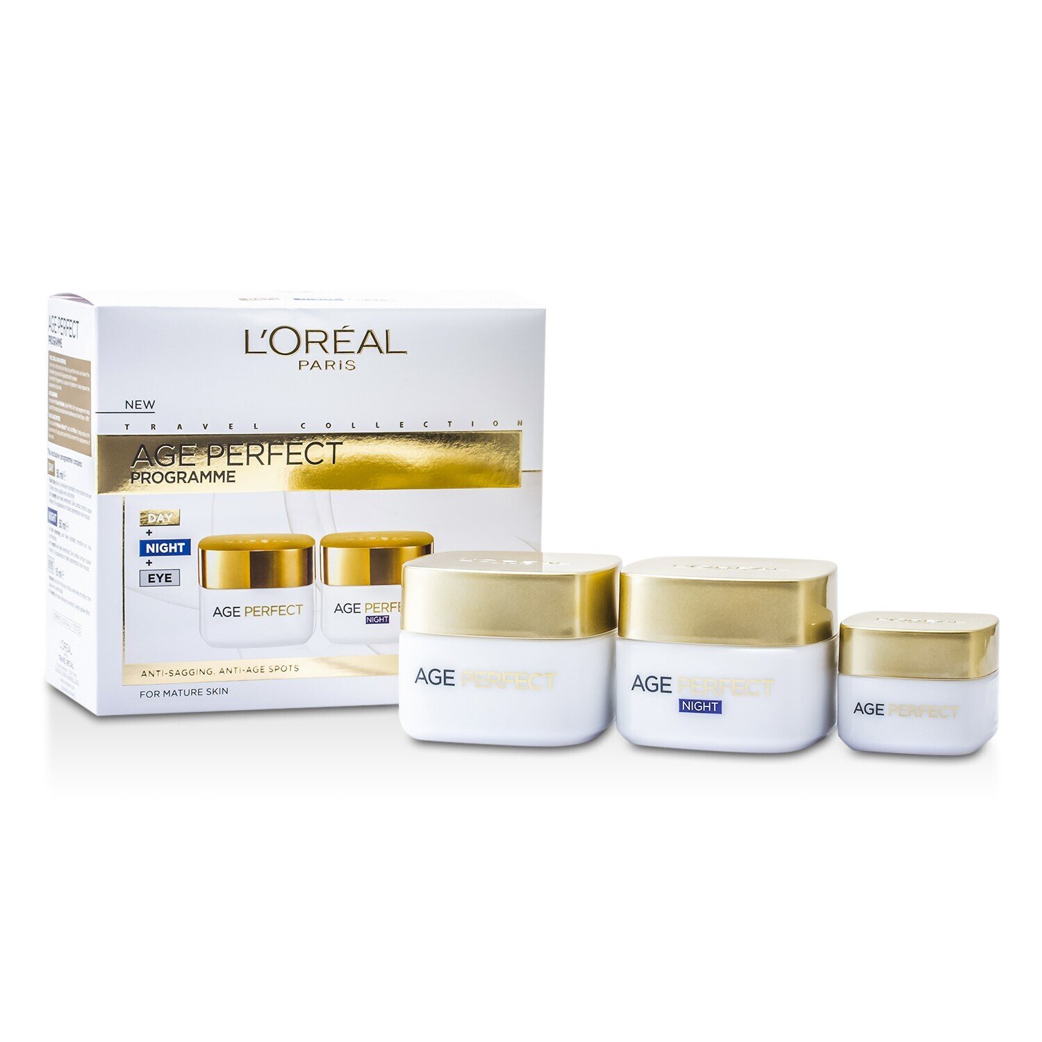 L'Oreal Age Perfect Programme: Krim Siang + Krim Mata + Krim Malam 3pcs