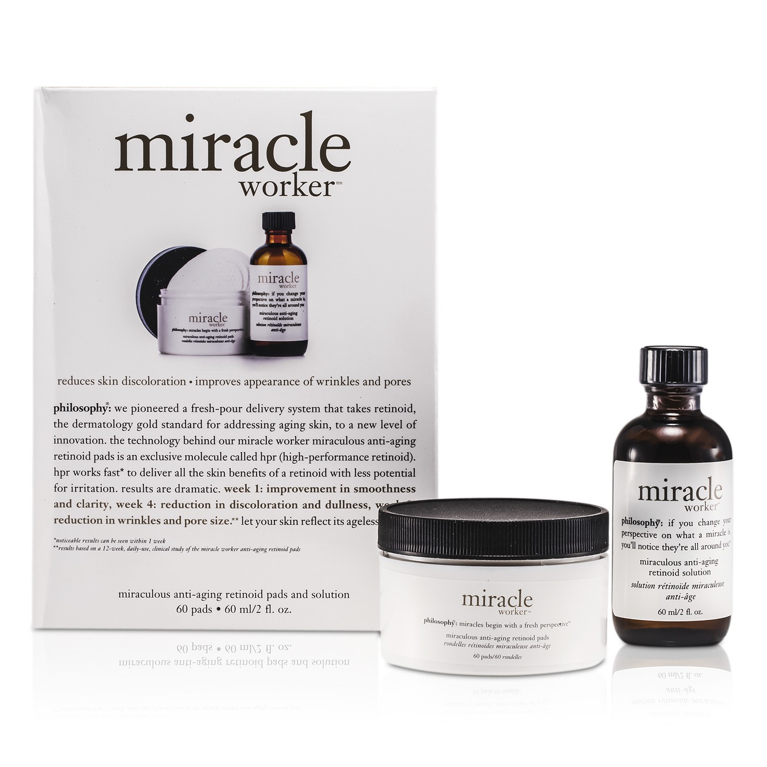 Philosophy Miracle Worker: Solución 60ml/2oz + Toallitas 60pads 60pads