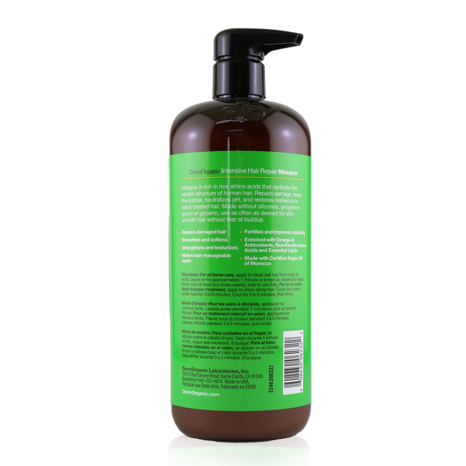 DermOrganic 德曼有機 摩洛哥堅果油深層修護髮膜 1000ml/33.8oz