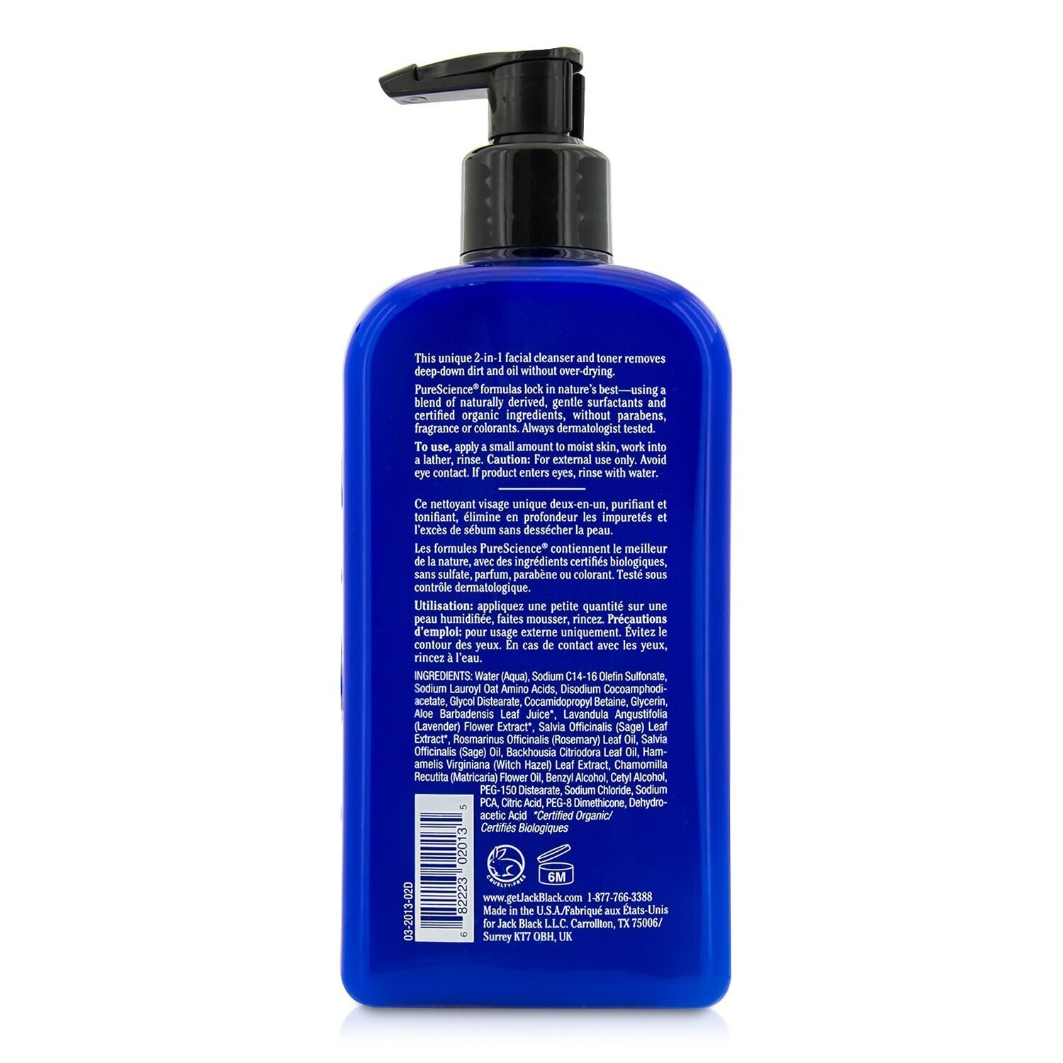 Jack Black Tônico de limpeza Pure Clean Daily Facial 473ml/16oz