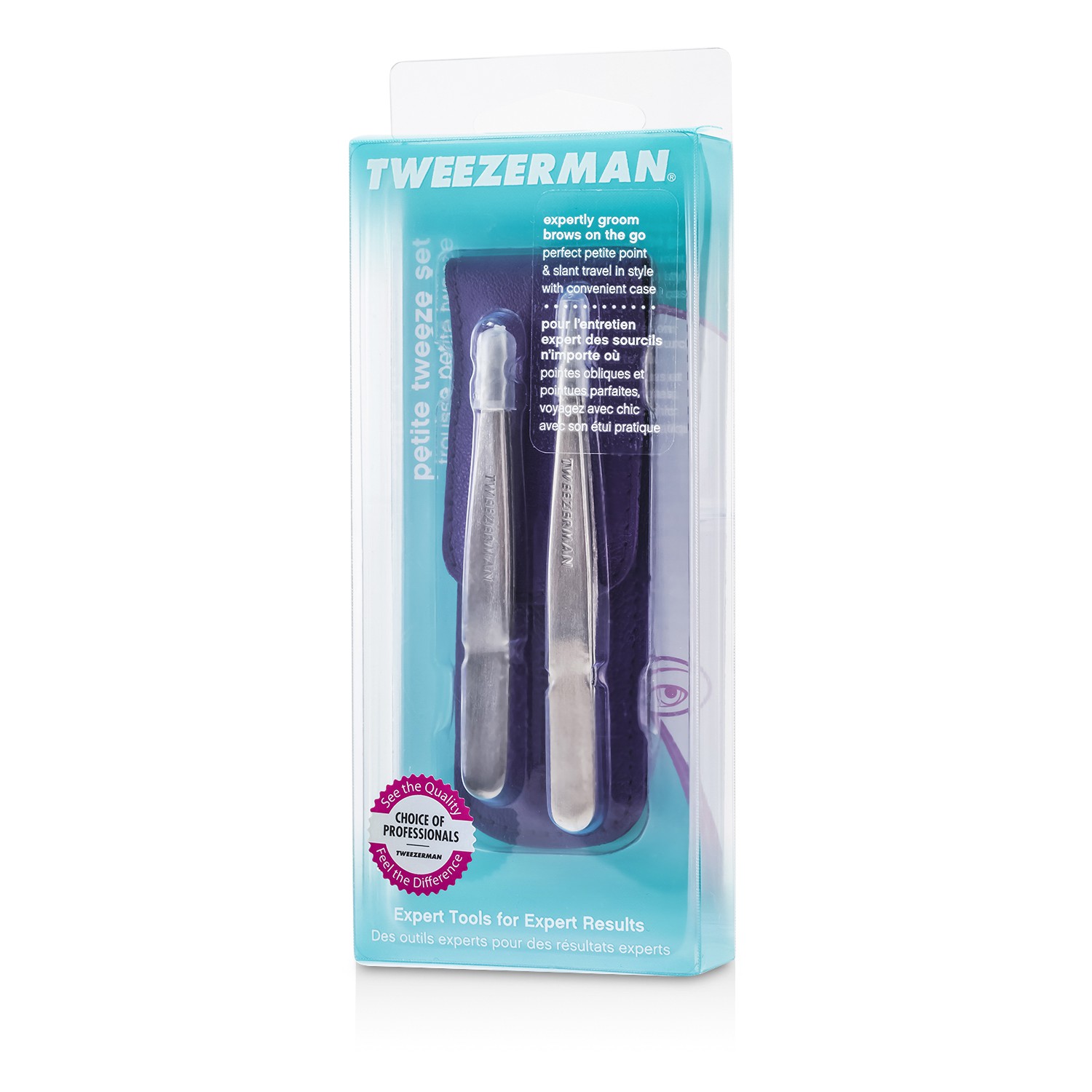 Tweezerman Kit Petite Tweeze: Slant Tweezer + Point Tweezer 2pcs