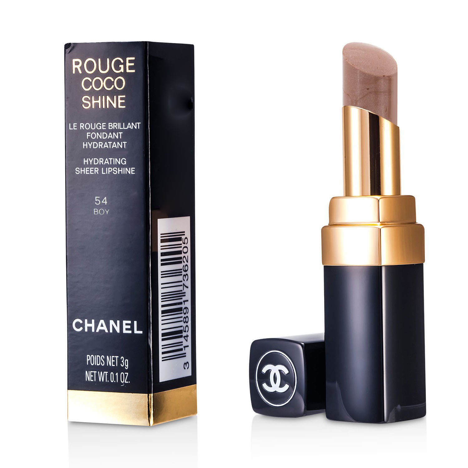 Chanel ลิปไชน์บำรุงให้ความชุ่มชื่น Rouge Coco 3g/0.1oz