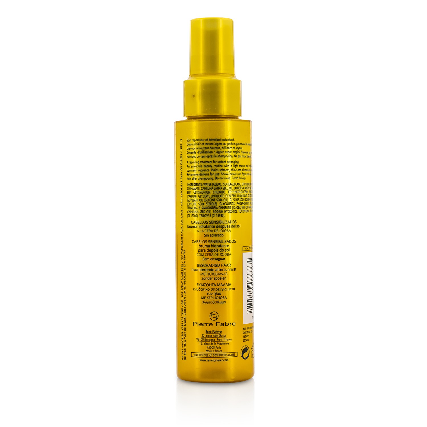 Rene Furterer Solaire Spray Pos Solar Humecante Sin Enjugue Con Cera de Jojoba (Para Cabello Dañado) 100ml/3.38oz