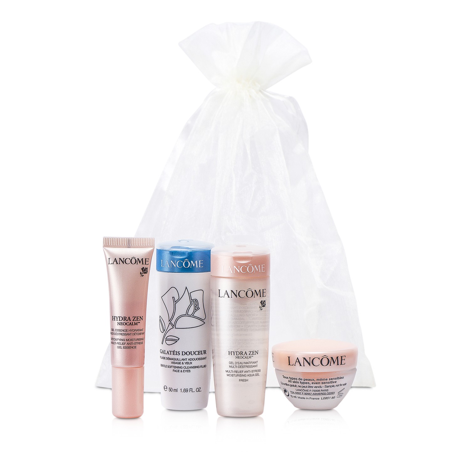 Lancome Hydra Zen Travel Set: Galateis Douceur + UV Expert + Aqua Gel + Essence + Moisturising Cream 5pcs