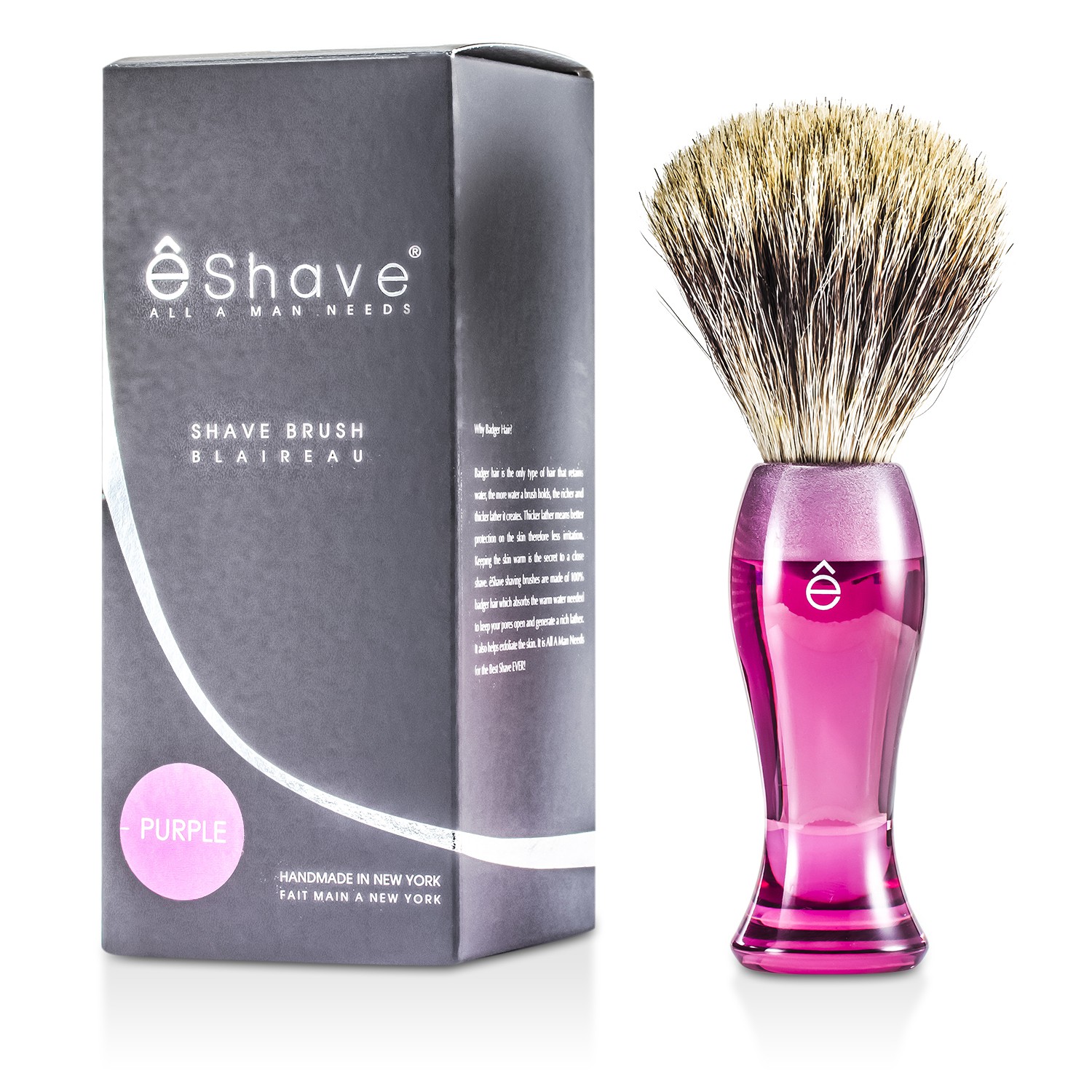 EShave Shave Brush Fine - Purple 1pc