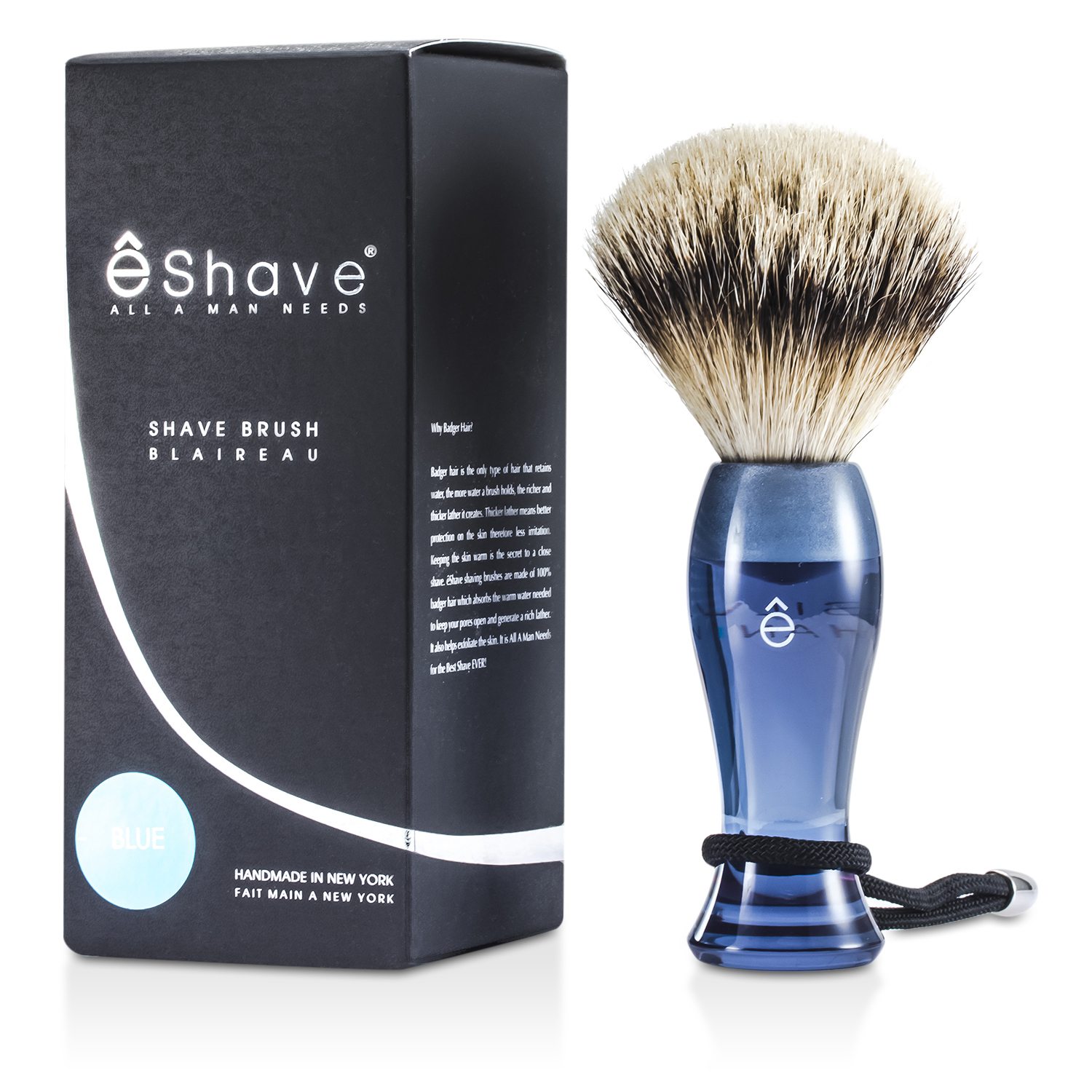 EShave Brocha Afeitado Plata - Blue 1pc