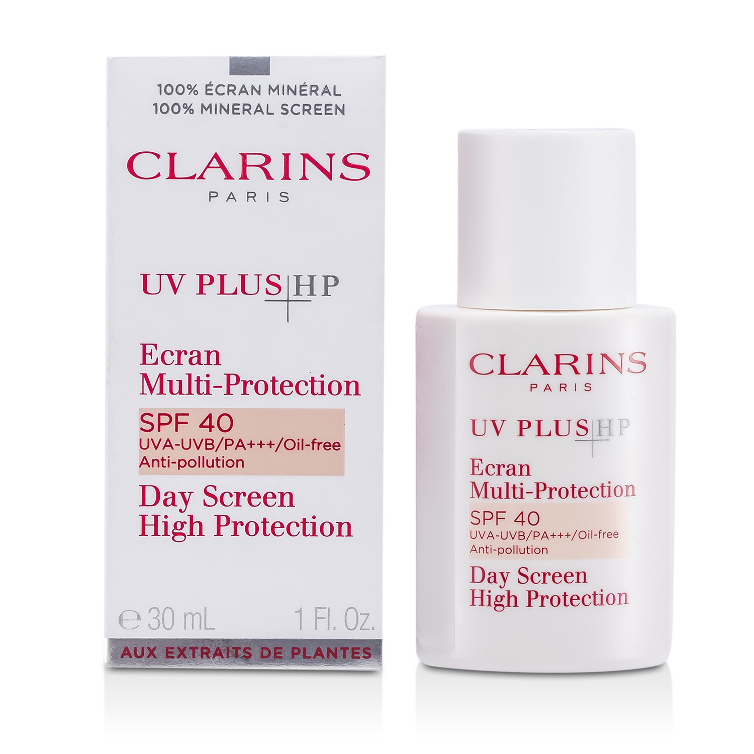 Clarins UV Plus HP Day Screen High Protection SPF 40 UVA-UVB/PA+++/Oil-Free (Pink-Tinted) 30ml/1oz