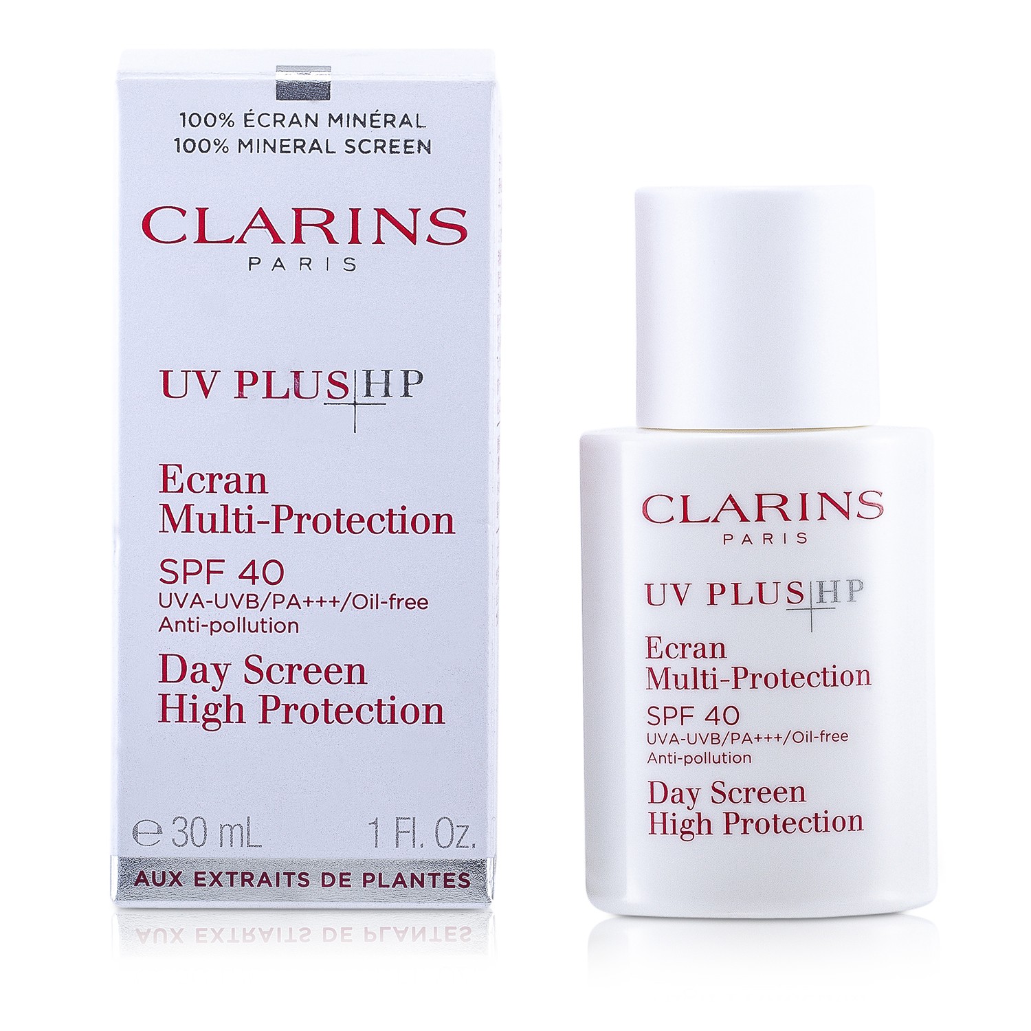 Clarins Protección Solar Diaria UV Plus HP Day Screen High SPF 40 UVA-UVB/PA+++/Oil-Free ( Transparente ) 30ml/1oz