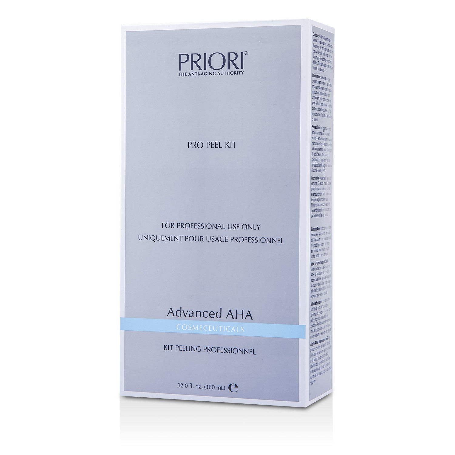 Priori Advanced AHA PRO Peel Kit (Salon Product) : Pre-Peel Solution + Multi-Layer Peeling Gel 2x180ml/6oz