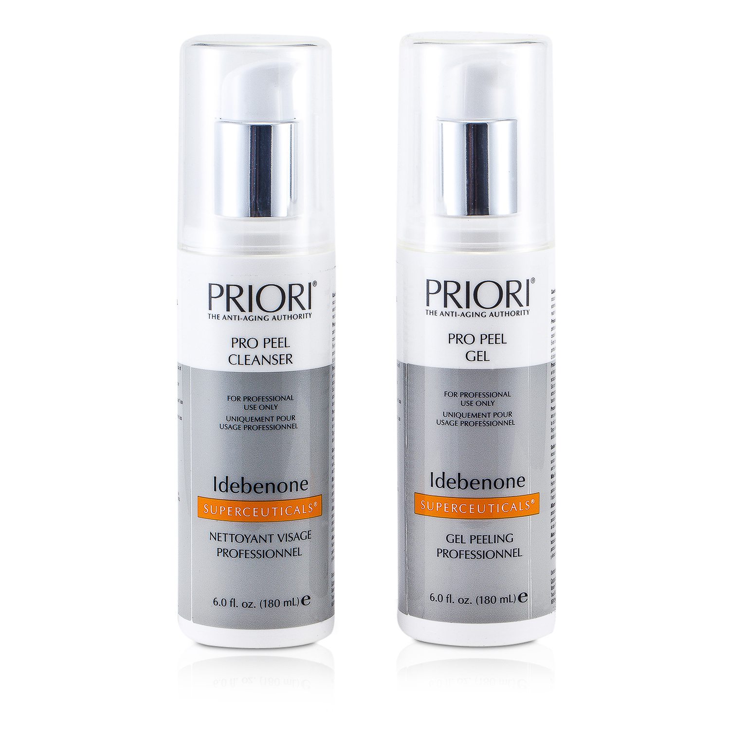 Priori Idebenone PRO Peel Kit (Salon Product) : Pro Peel Gel + Pro Peel Cleanser 2x180ml/6oz