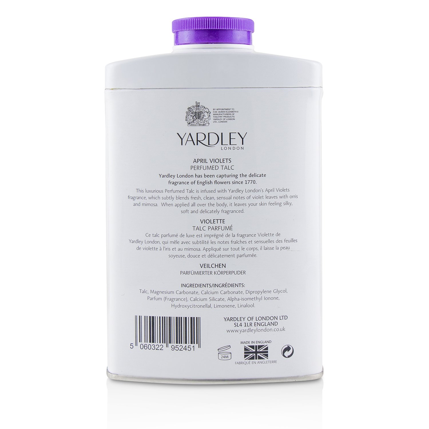 Yardley London April Violets Perfumed Talc 200g/7oz