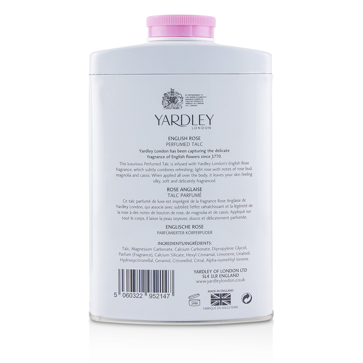 Yardley London English Rose Pefrumed Talc 200g/7oz