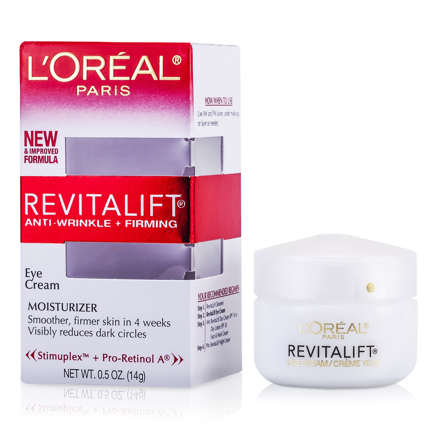 L'Oreal RevitaLift na Laban sa Kulubot + Kremang Firming sa Mata 14g/0.5oz