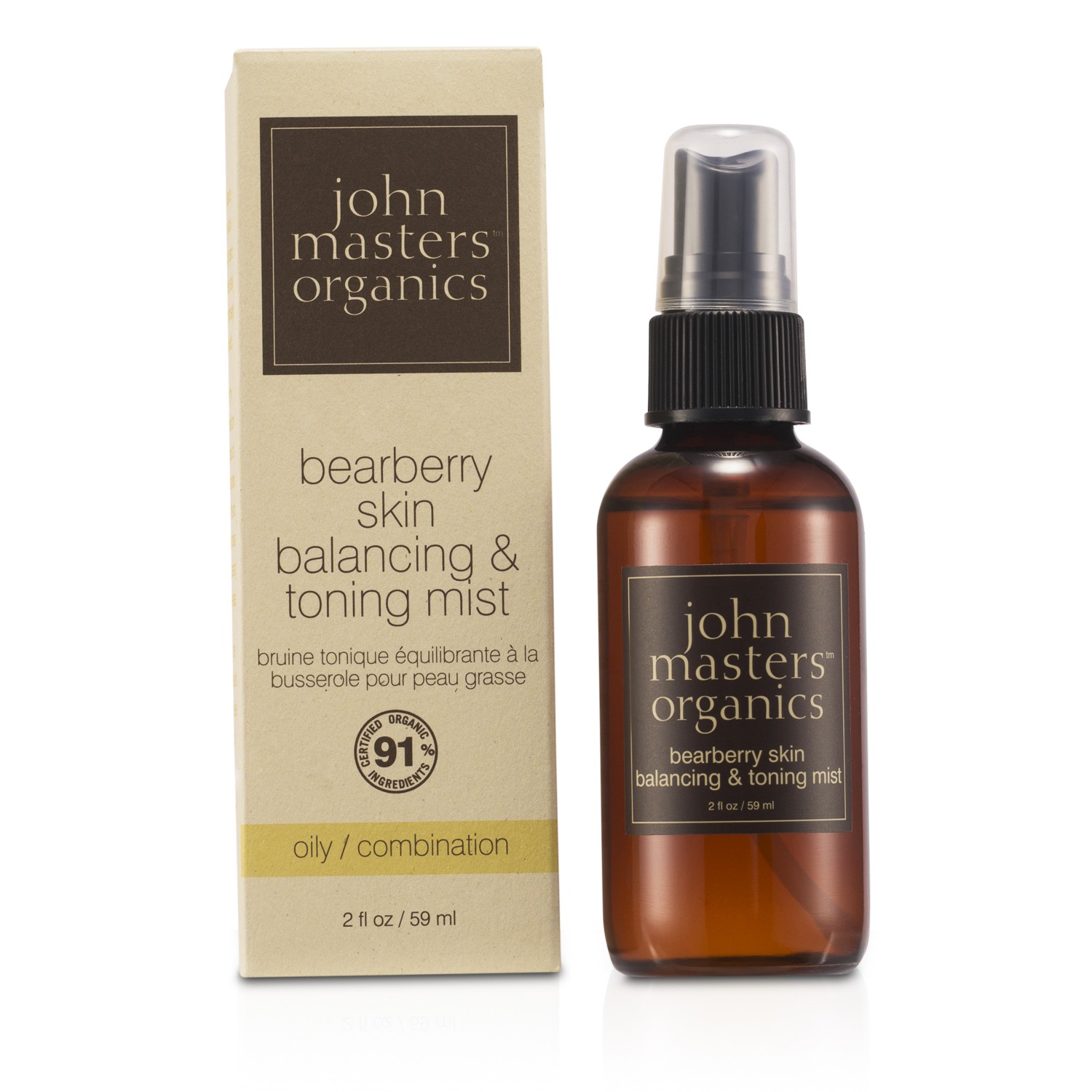 John Masters Organics Bearberry rasusele nahale tasakaalustav & Toning Mist (rasusele/ kombineeritud nahale) 59ml/2oz