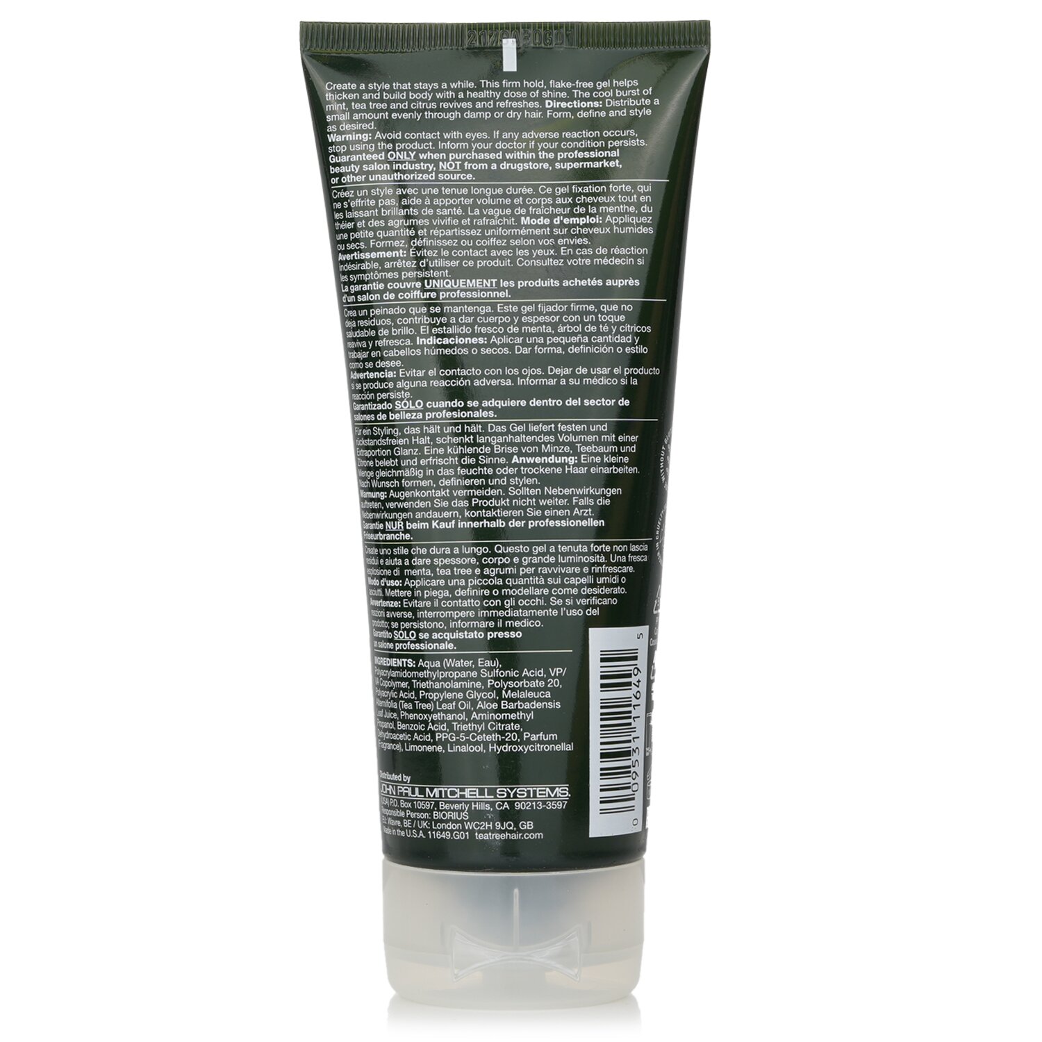 Paul Mitchell Tea Tree Firm Hold Gel (Maximum Hold & Shine) 200ml/6.8oz