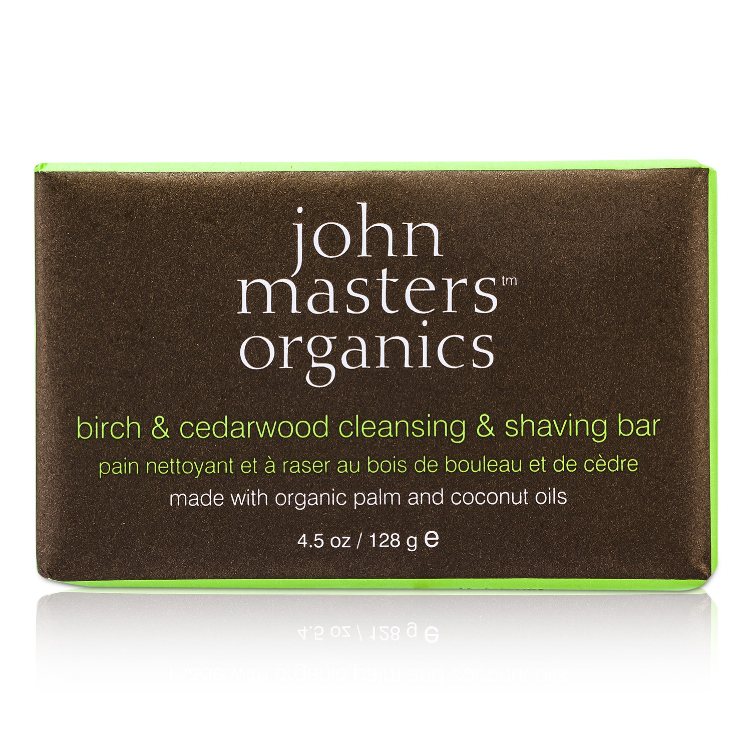 John Masters Organics Birch & Cedarwood Cleansing & Shaving Bar 128g/4.5oz