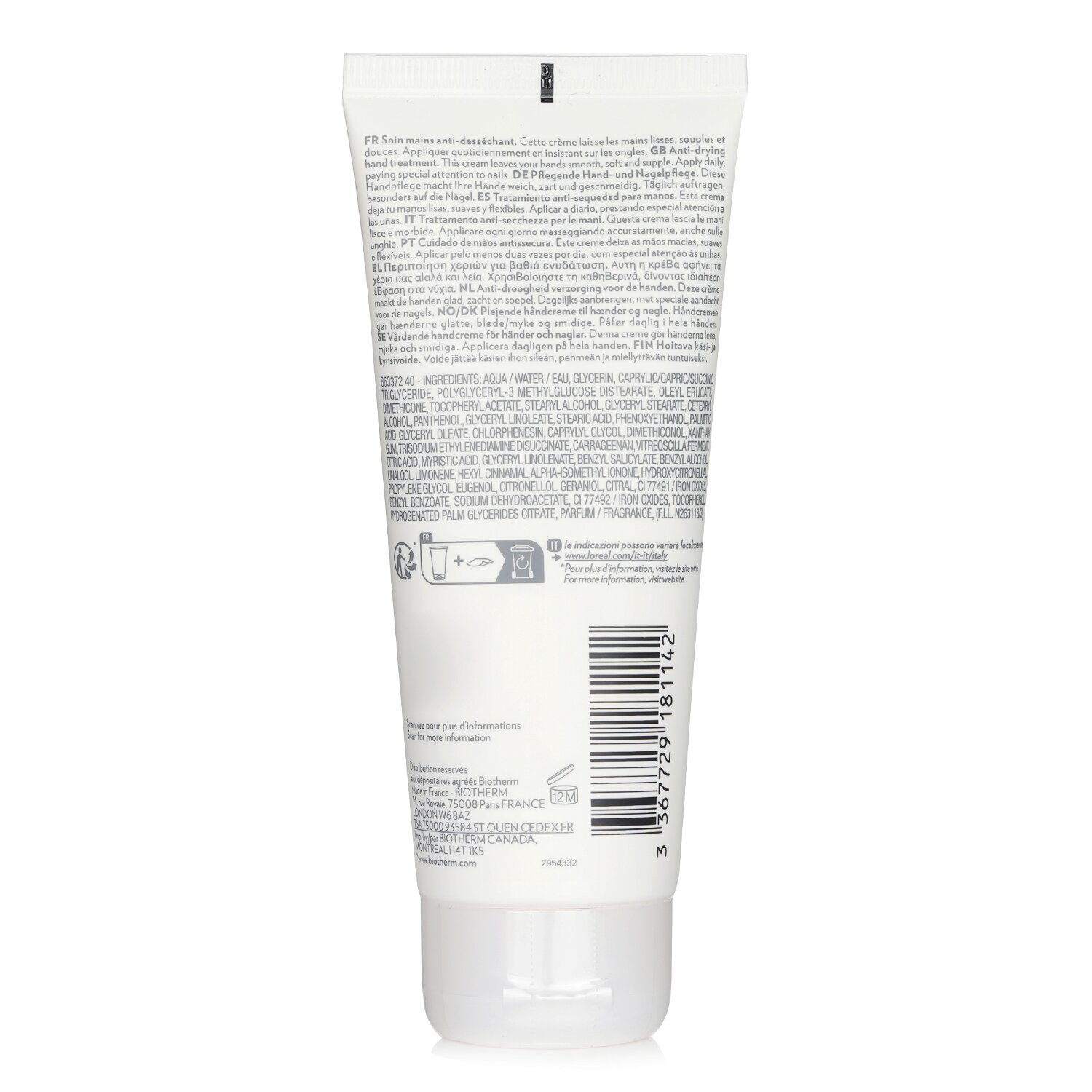 Biotherm Biomains Age Delaying käsi- ja kynsihoito - vedenkestävä 100ml/3.38oz