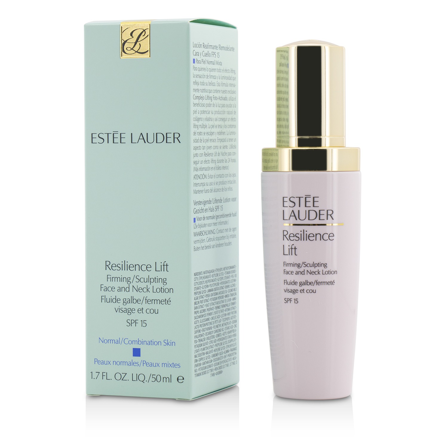 Estee Lauder Emulze pro zpevnění a tvarování obličeje a krku Resilience Lift Firming/Sculpting Face and Neck Lotion SPF 15 (normální a smíšená pleť) 50ml/1.7oz