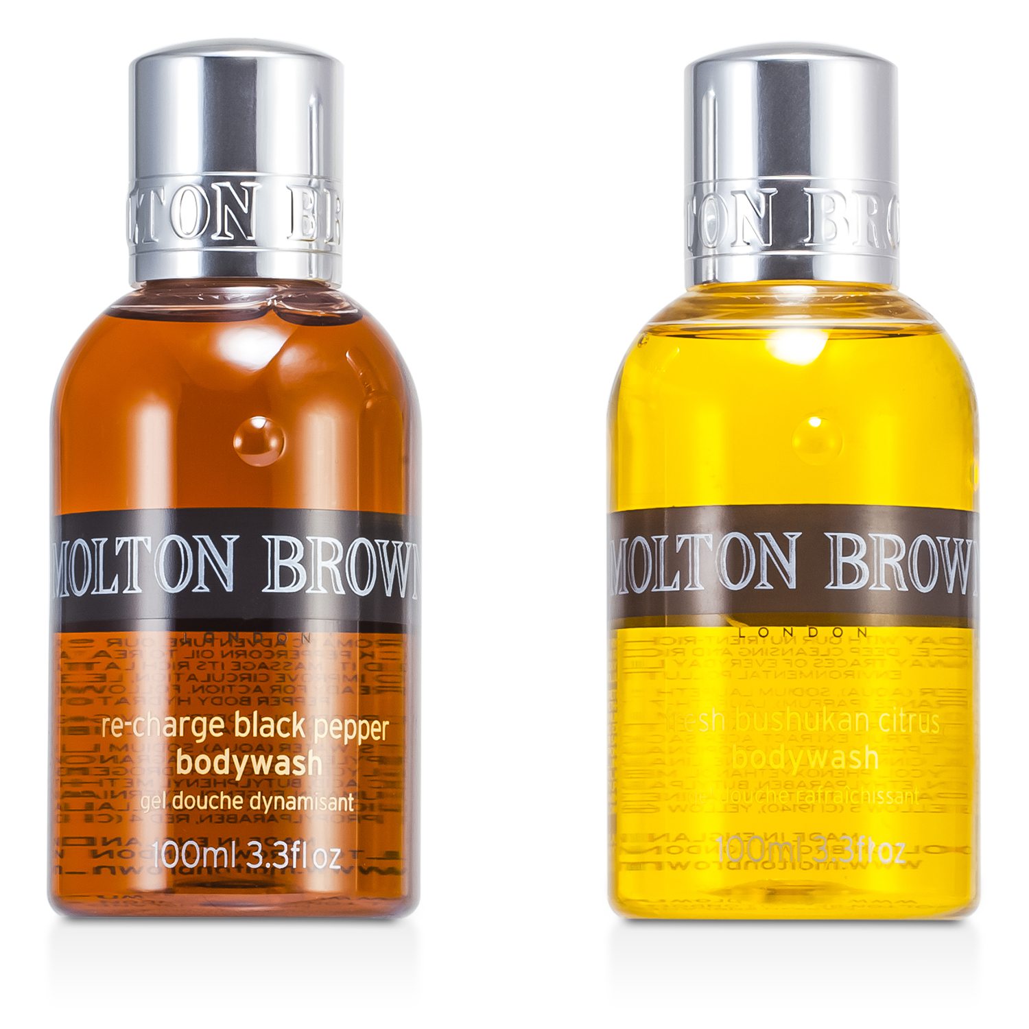 Molton Brown Set Viaje Men's: Black Pepper Gel de ducha + Citrus Gel de ducha+ Mineral Ions Jabón Facial + Superafeitado + Hydratante + Black Pepper Colonia + Neceser 6pcs+1bag