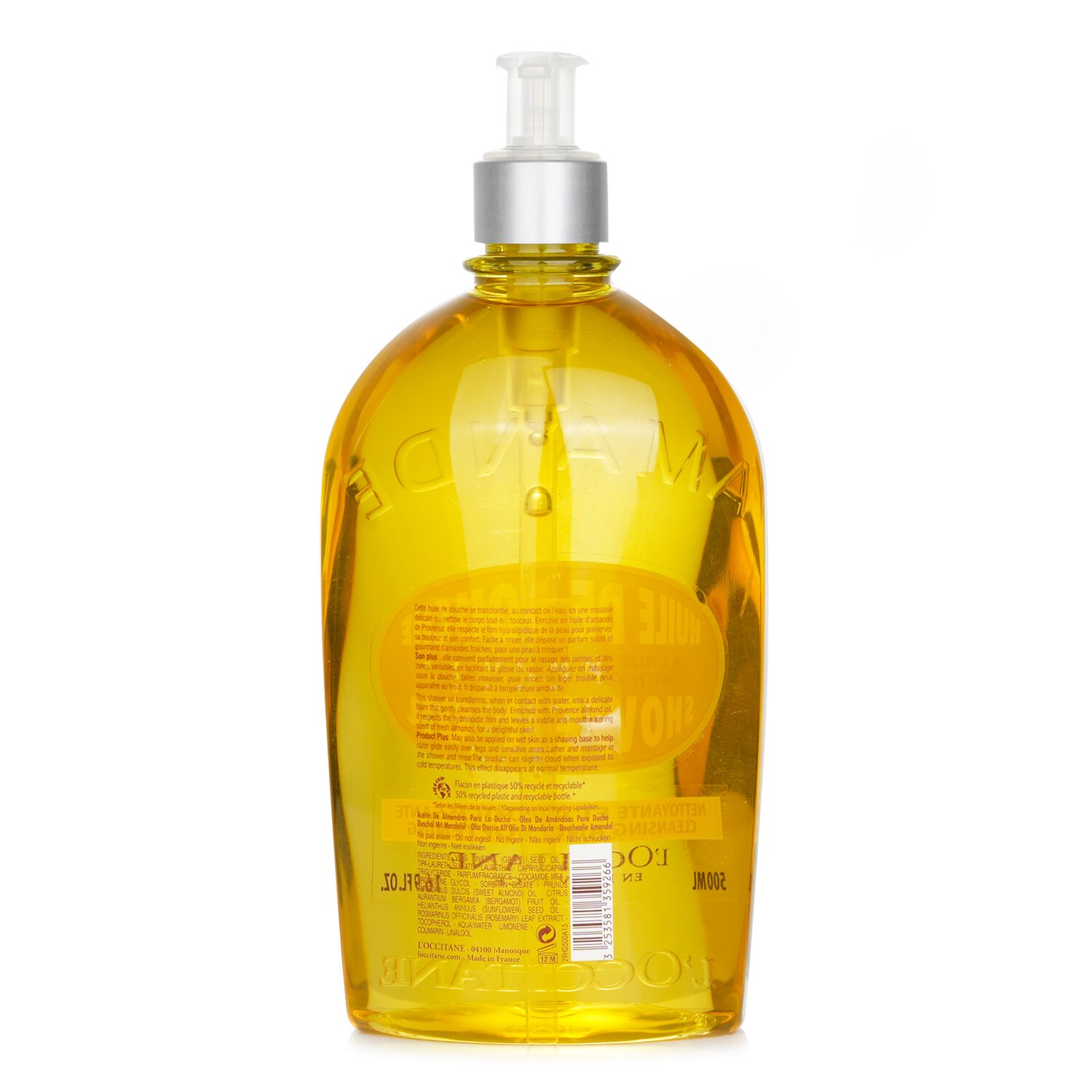 L'Occitane Óleo de amendoa Almond Cleansing & Soothing Shower Oil 500ml/16.7oz